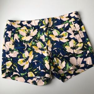 J. Crew Blue and Pink Floral Structured Short Sz 8